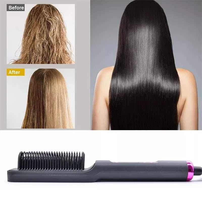 Escova 5 em 1 - Alisa, hidrata, modela, alinha e anti-frizz.