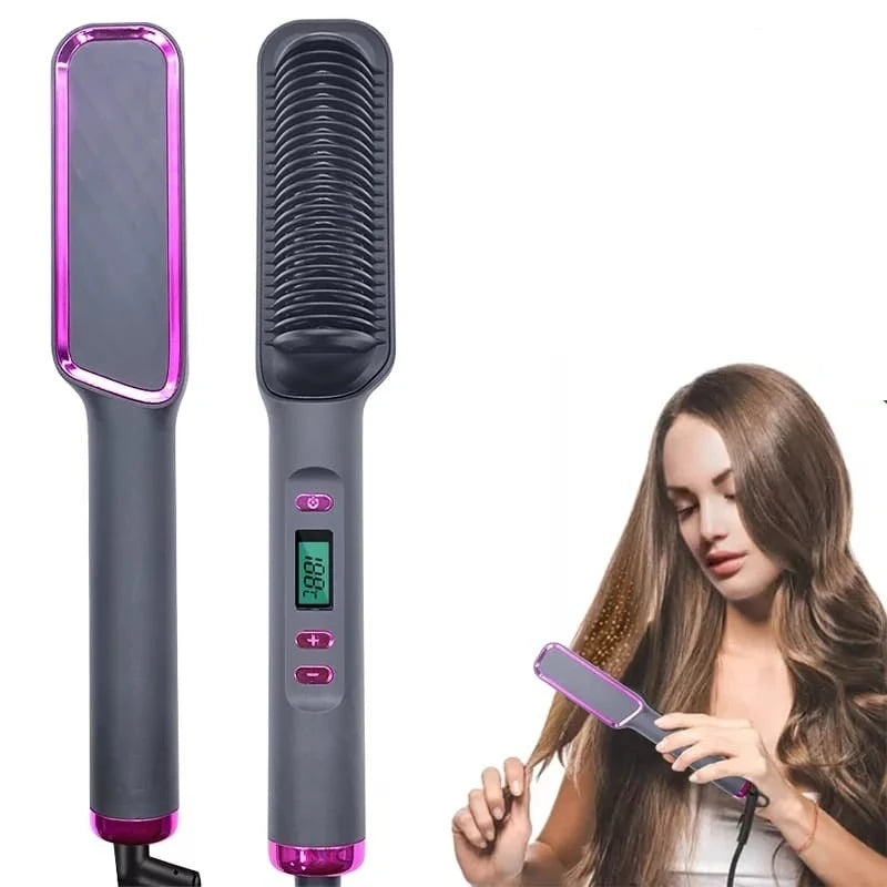 Escova 5 em 1 - Alisa, hidrata, modela, alinha e anti-frizz.