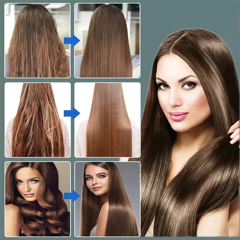 Escova 5 em 1 - Alisa, hidrata, modela, alinha e anti-frizz.